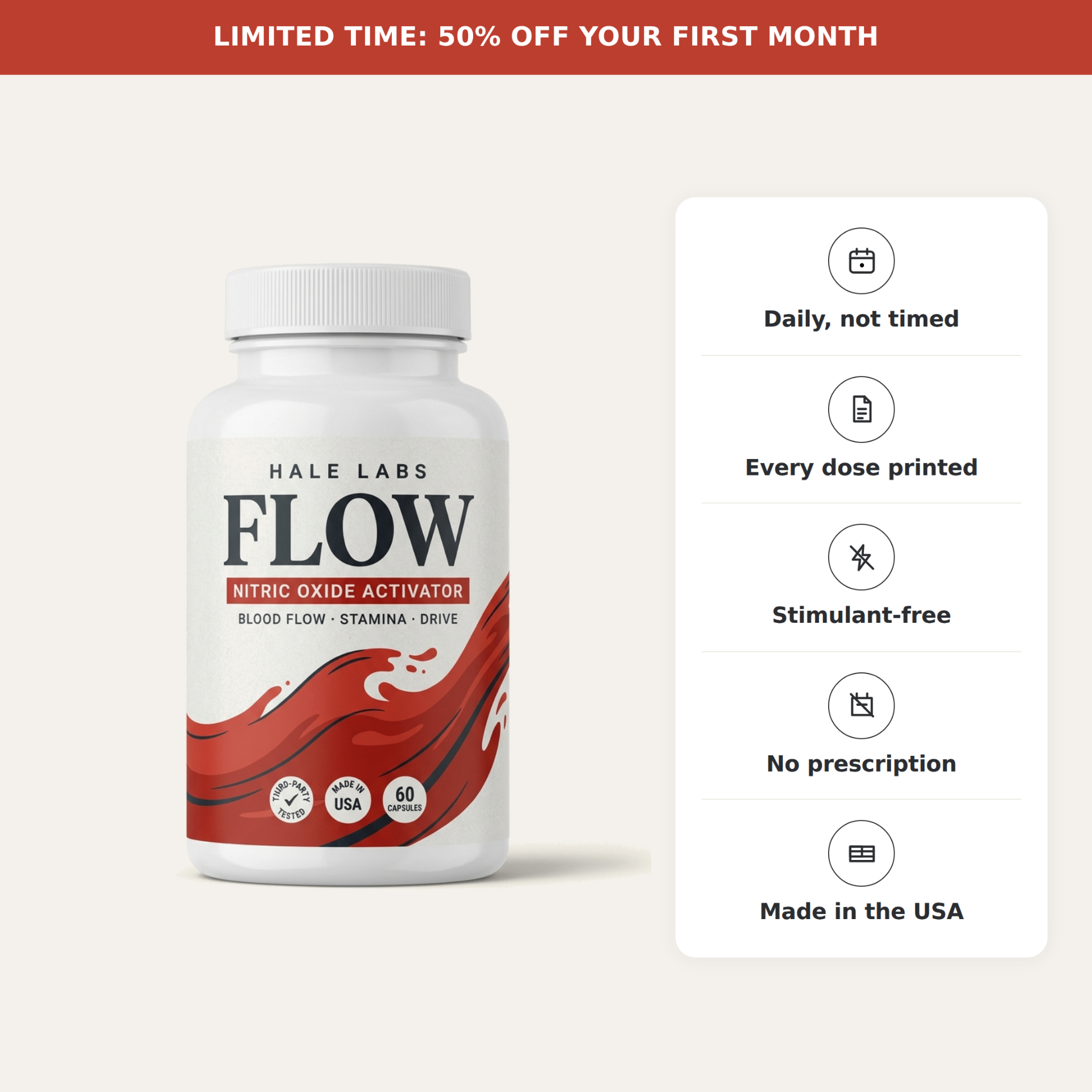Flow bottle with feature highlights
