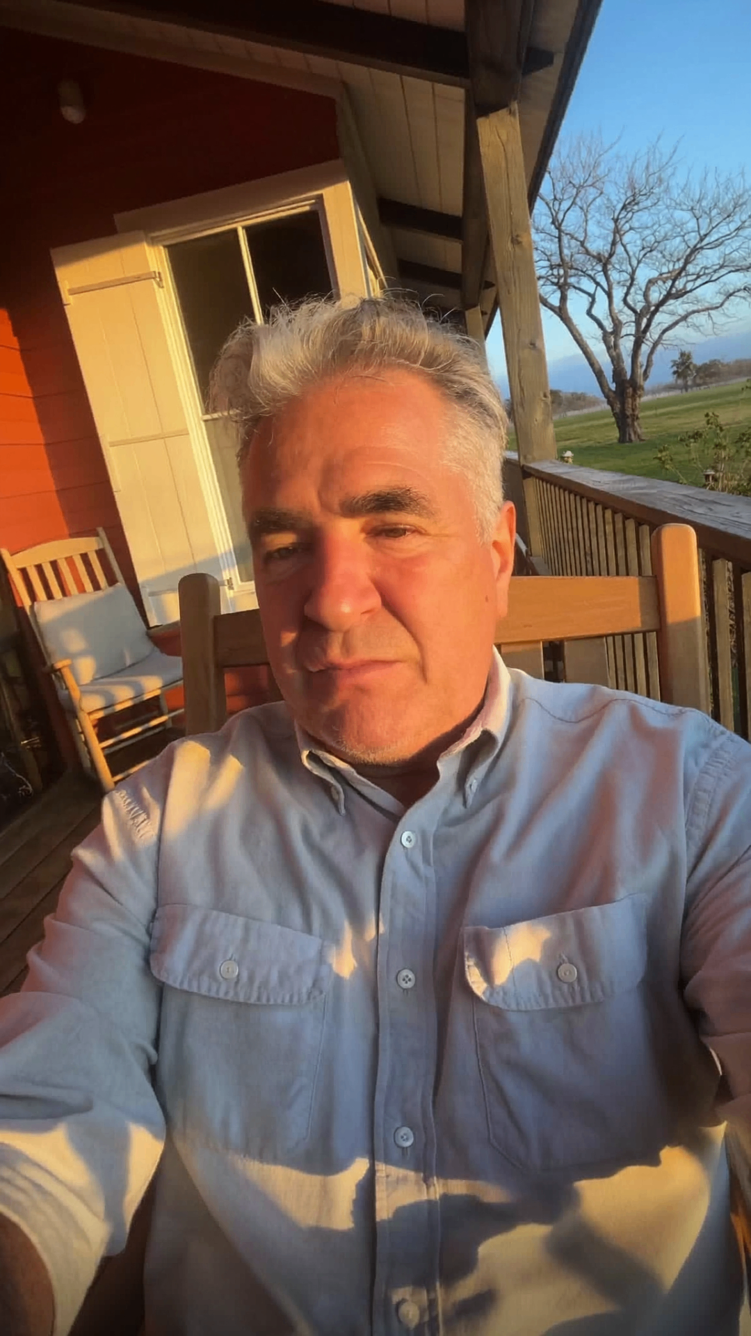 Man on porch